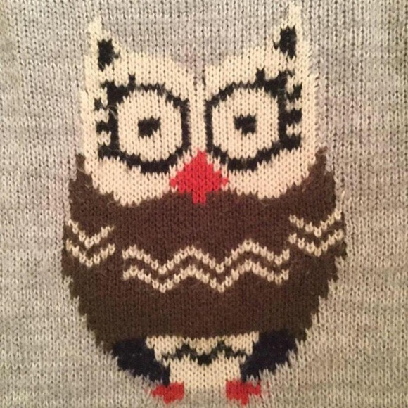 CREAM OWL SWEATER PREOWNED HOOT XS - Picture 3 of 4